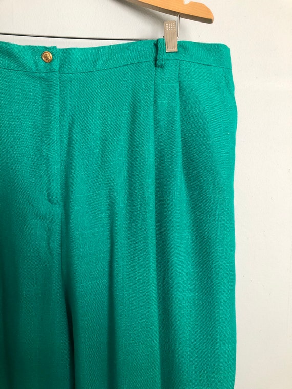 Vintage Turquoise Pleated Front Pants - image 6