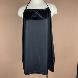 Vintage Women’s Size 3X Bust 52 inches Black Shiny Halter Top