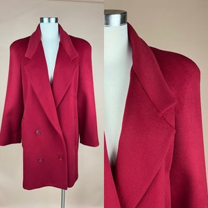 Vintage Damen Gr. XL Roter Wollmantel