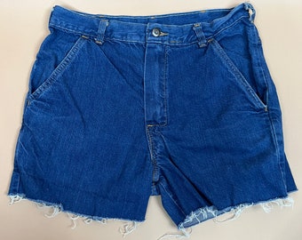 Vintage Dark Wash Cutoff Denim Shorts / Cintura 32 pulgadas