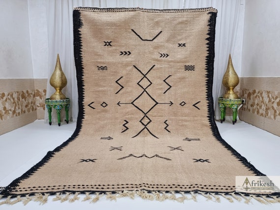 ARTISTIC KILIM RUG, Moroccan Area Rug, Handmade Rug, Brown and Black Rug, Custom Wool Rug, Flatweave Kilim, Handwoven Rug, Abstract Rug.