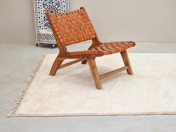 PLUSH MOROCCAN RUG, Handmade Artisan Rug, Berber Carpet, Solid White Rug, Elegant Beni Ourain Rug, High End Home Decor.