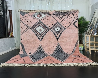 BERBERTEPPICH, Maßgefertigter Beni Ourain Teppich, Handgefertigter marokkanischer Teppich, Skandinavischer Bereichsteppich, Wollteppi.