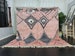 BERBER MOROCCAN RUG Custom Geometric Beni Ourain Rug - Scandinavian Area Pink Rug - Salmon Wool Carpet- Handmade Wool Rug Bohemian Diamond 