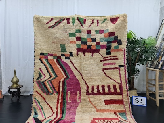 新品モロッコストライプピンクラグ モロッコ Morocco オールドカーペット・エリアラグ298×186cm