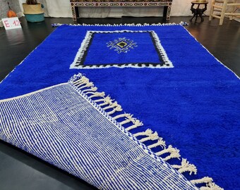 素晴らしいベニウランラグ、幾何学模様のモロッコラグ、ウールラグ