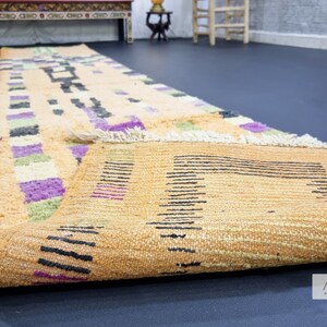 PRETTY BOUJAAD RUG, Moroccan Runner 2x11, Checkered Rug, Berber Rug, Large Orange and Purple Runner, Wool Rug, Handwoven Rug - Afrikesh Rug - One Side Fringes.
Pile Height: 1.5 cm-0.59 inches.
