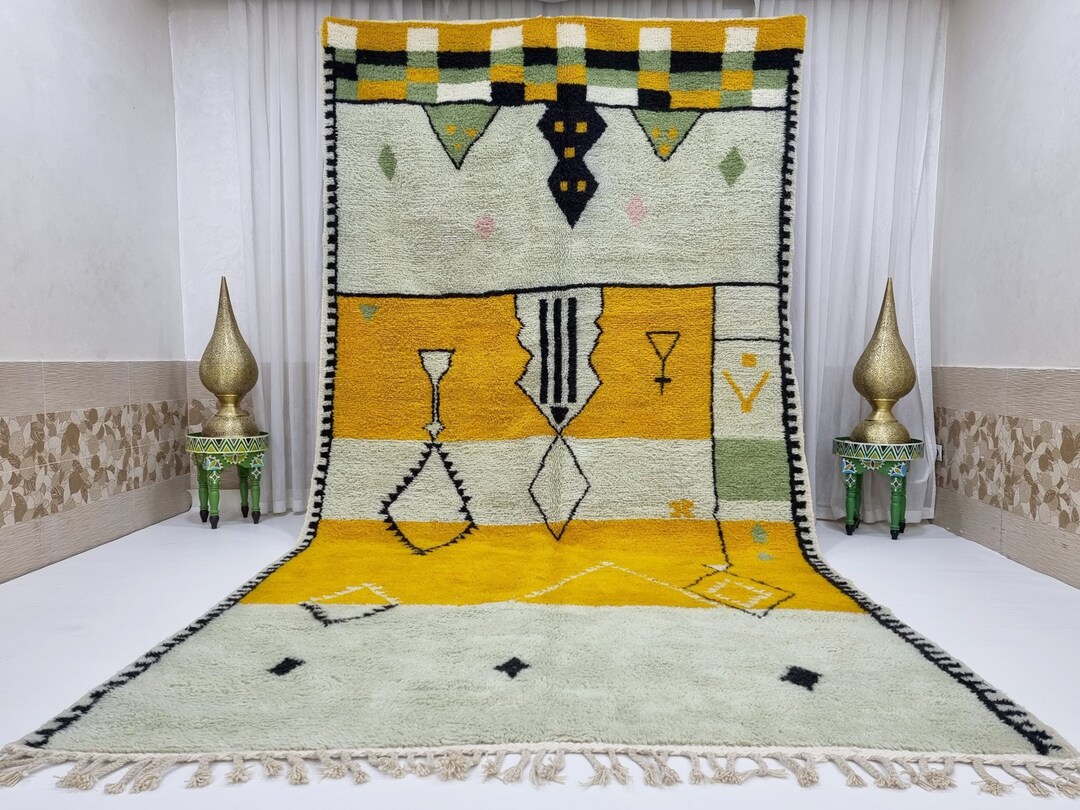 BENIOURAIN RUG, Tribal Area Rug, Handmade Rug, Sage and