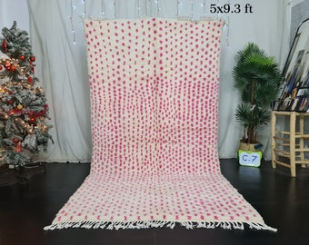 Amazing Beni Ourain Rug,  Moroccan Handmade Carpet, Artistic Tribal Rug, Checkered Beniourain Rug, Sheep Wool  Rug, Tapis berbere