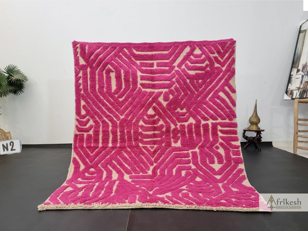 BRIGHT Beni OURAIN CARPET Handmade Berber Rug 5x6 Moroccan Etsy