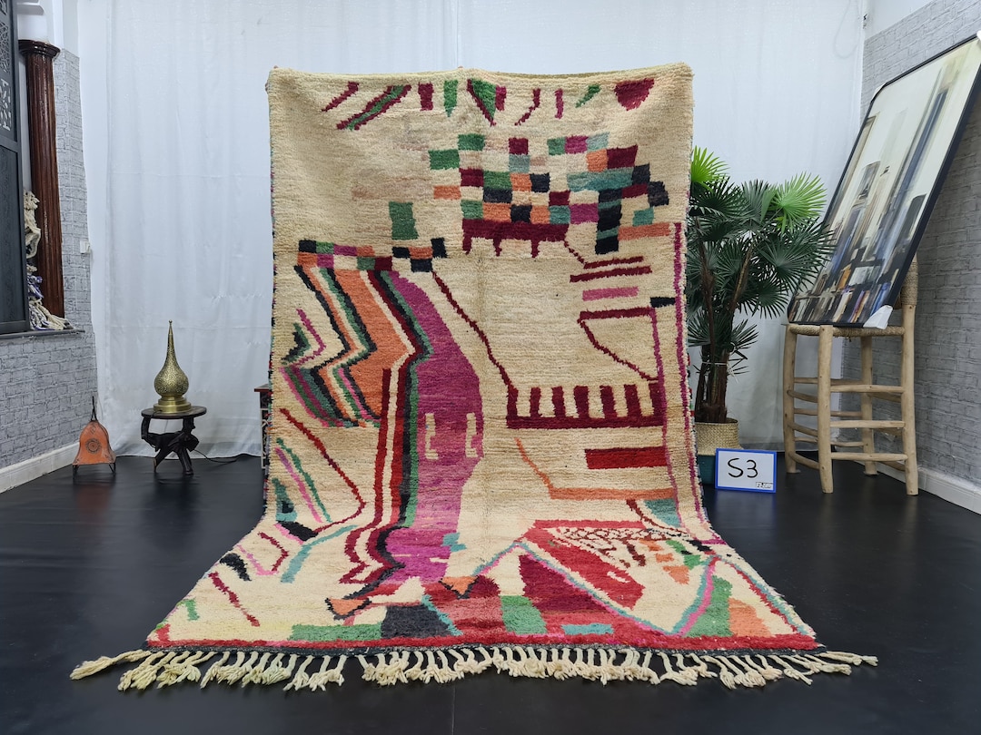 【新品/一点物】モロッコのベルベルラグ 100×55　No. 5 Dot Rug(60x100cm) | raha