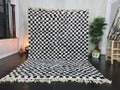 AMAZING BENIOURAIN RUG, Artistic Beni Ourain Rug, White & Black Rug, Checkered Rug, Berber Rug, Checkerboard Rug, Handmade Rug, Area Rug