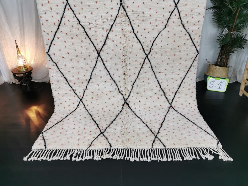Tapis Berbère Marocain 6.5x10 Ft Laine Mouton - Fait Main Boho !