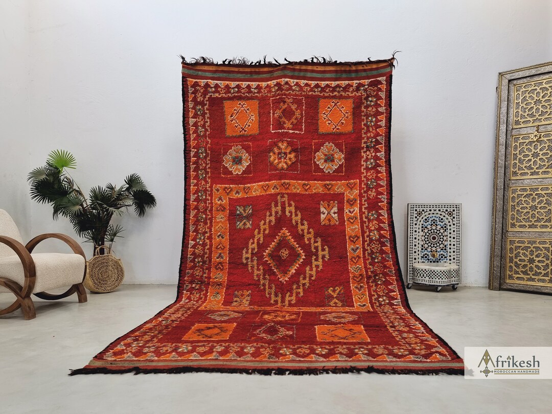 Red Moroccan Rug | Luxurious Red Wool Rugs for a Bold Interior