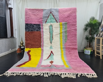 Azilal Handmade Rug, Moroccan Rug, Handmade Rug, Pink Abstract Rug, Tribal Rug, Berber Rug, Sheep Wool Rug, Tapis Marocain, Teppish Marokko