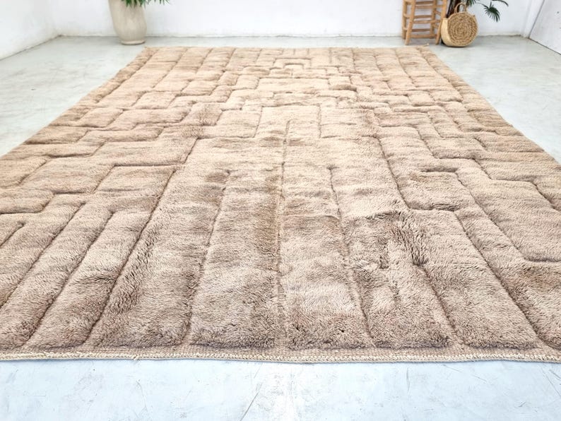 LARGE MRIRT RUG 10x13, Moroccan Shag Rug, High Quality Wool Rug, Tufted