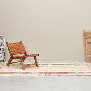 BERBER CARPET, Handmade Beni Ourain Rug, White Moroccan Rug, Custom Made Wool Rug, Striped Area Rug, Shaggy & Colored Floor Covering- Afrikesh Rug - Two Side Fringes.