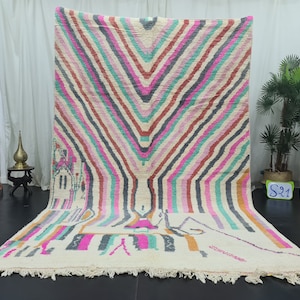 BOUJAAD RUG 6x10, Handmade Bohemian Rug, Authentic Moroccan Rug, Cozy Chic Pink Rug, Colored Area Rug, Vintage Wool Rug.