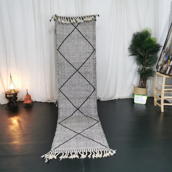 CUSTOM Teppich, Handgewebter Kelim Teppich, Geometrischer Teppich, Grauer, Weißer & Schwarzer Teppich, Flachgewebe Teppich, Handgewebter Wollteppich, Dhurrie Teppich