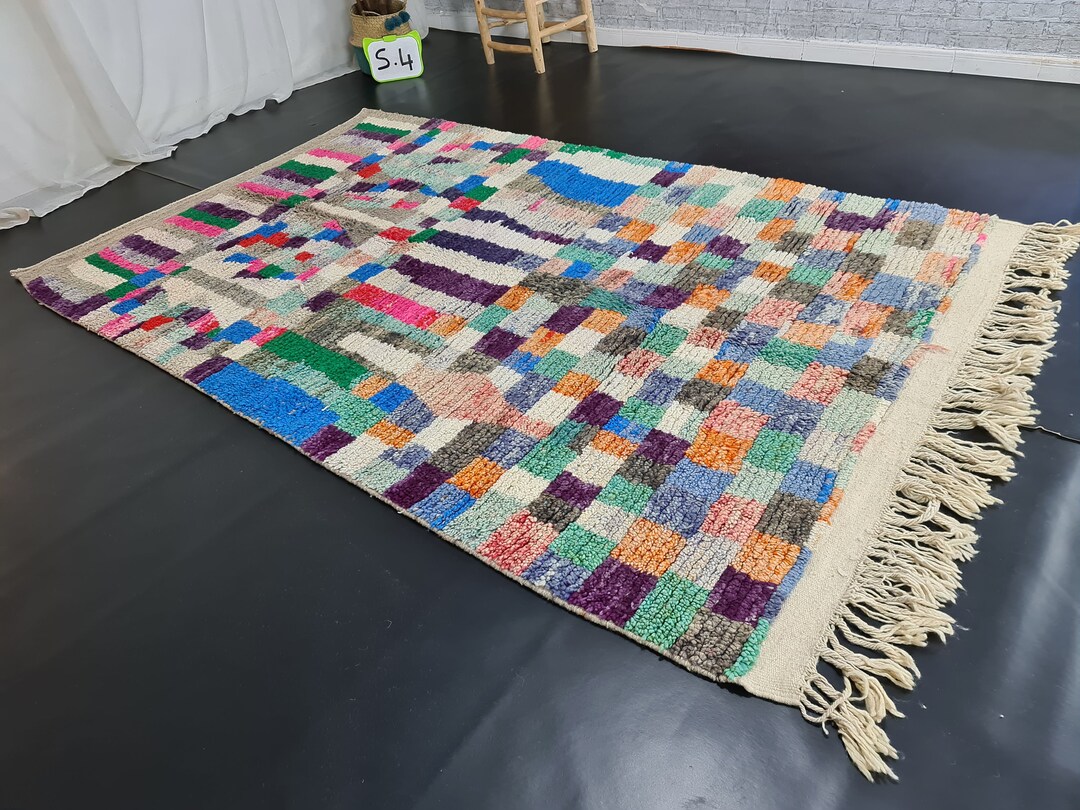 Boujaad Multicolored Rug, Handmade Berber Rug, Tribal Bohemian Carpet ...