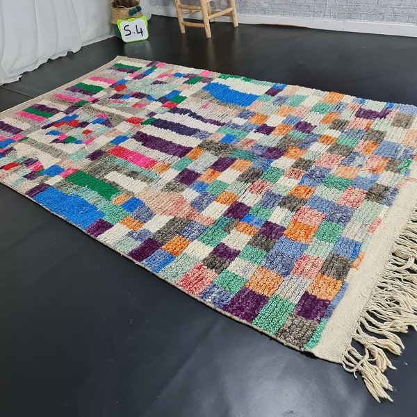 Boujaad Multicolored Rug, Handmade Berber Rug, Tribal Bohemian Carpet, Antique wool rug, Tapis Marocain, Teppich Marokko