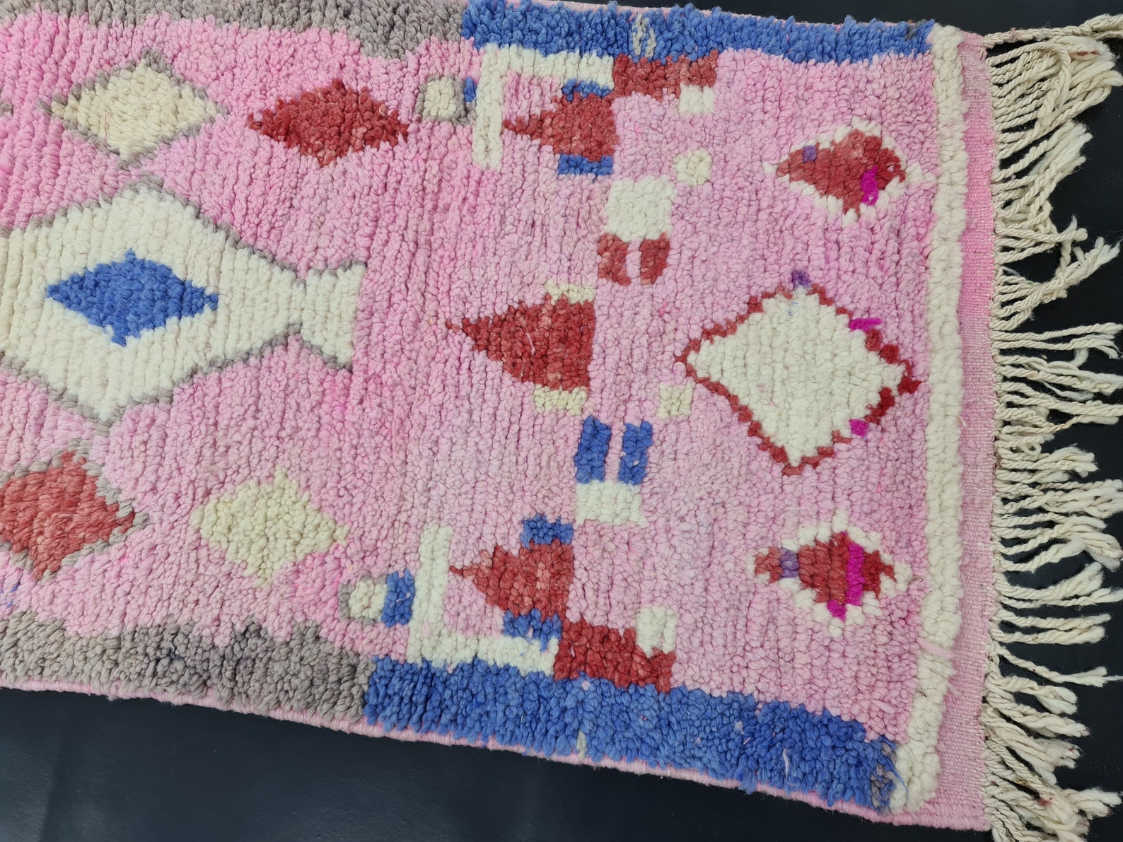 Moroccan Runner Rug Handmade Runner Rug Wool Runner Pink Etsy