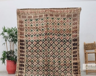 古いダイヤモンドラグ 6x12、モロッコのベニウランカーペット、手作り