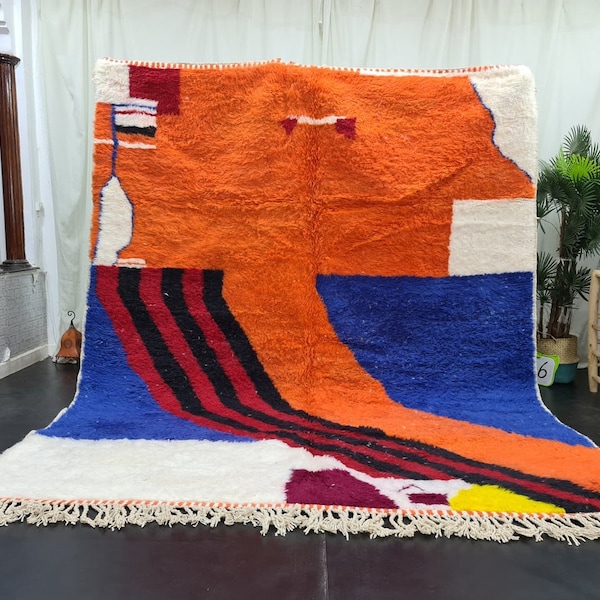 Blue Orange Abstract Etsy