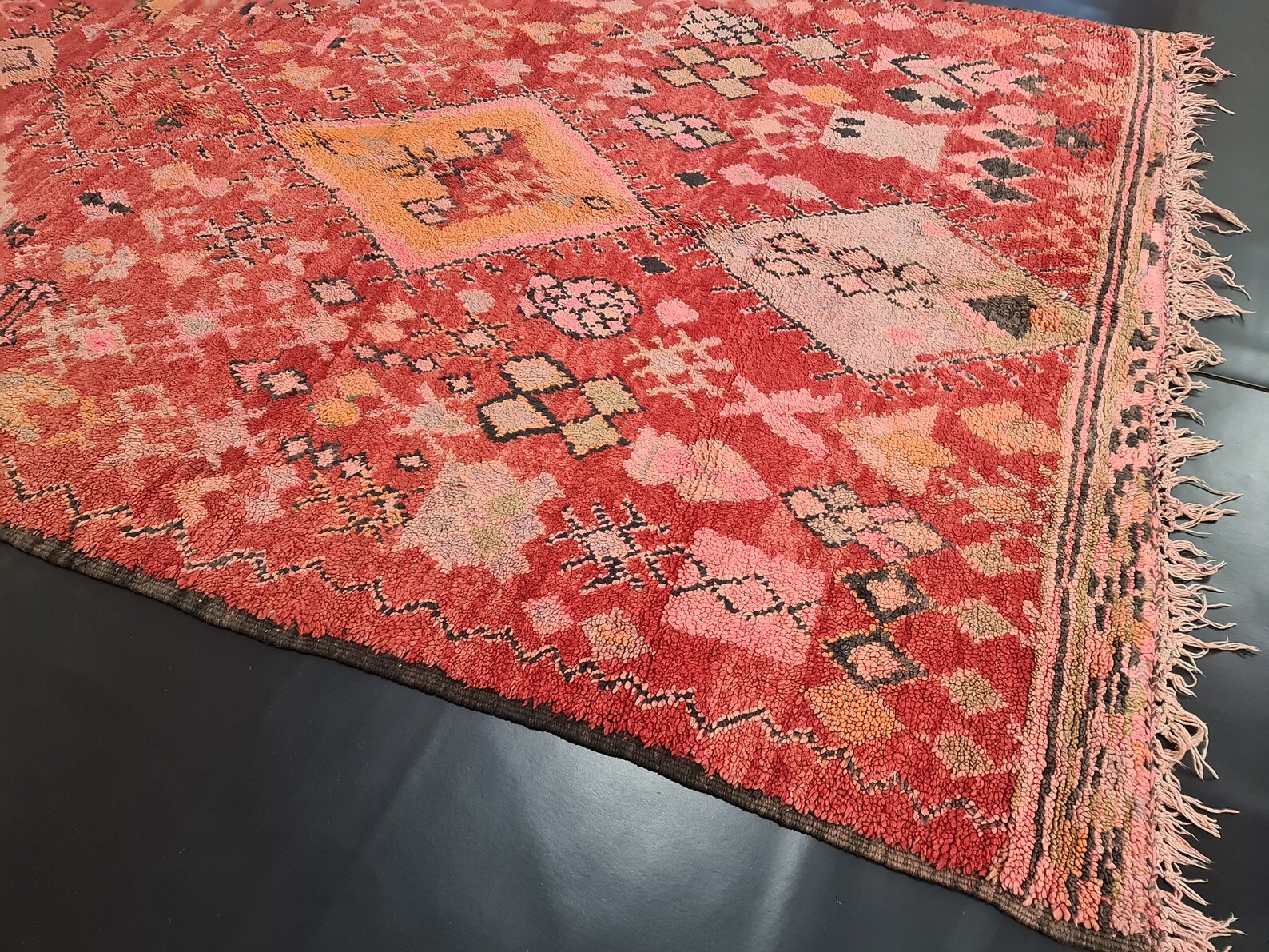 Vintage marokkanischen Teppich Berber Symbole Teppich Ben ...