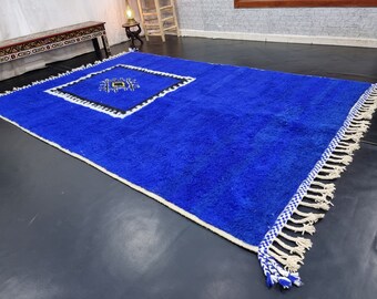 素晴らしいベニウランラグ、幾何学模様のモロッコラグ、ウールラグ