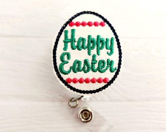 Happy Easter Badge Reel - Nurse Badge Reel - INTERCHANGEABLE - Retractable ID - Easter Egg - Pediatric - X-ray Tech - Teacher Badge Clip