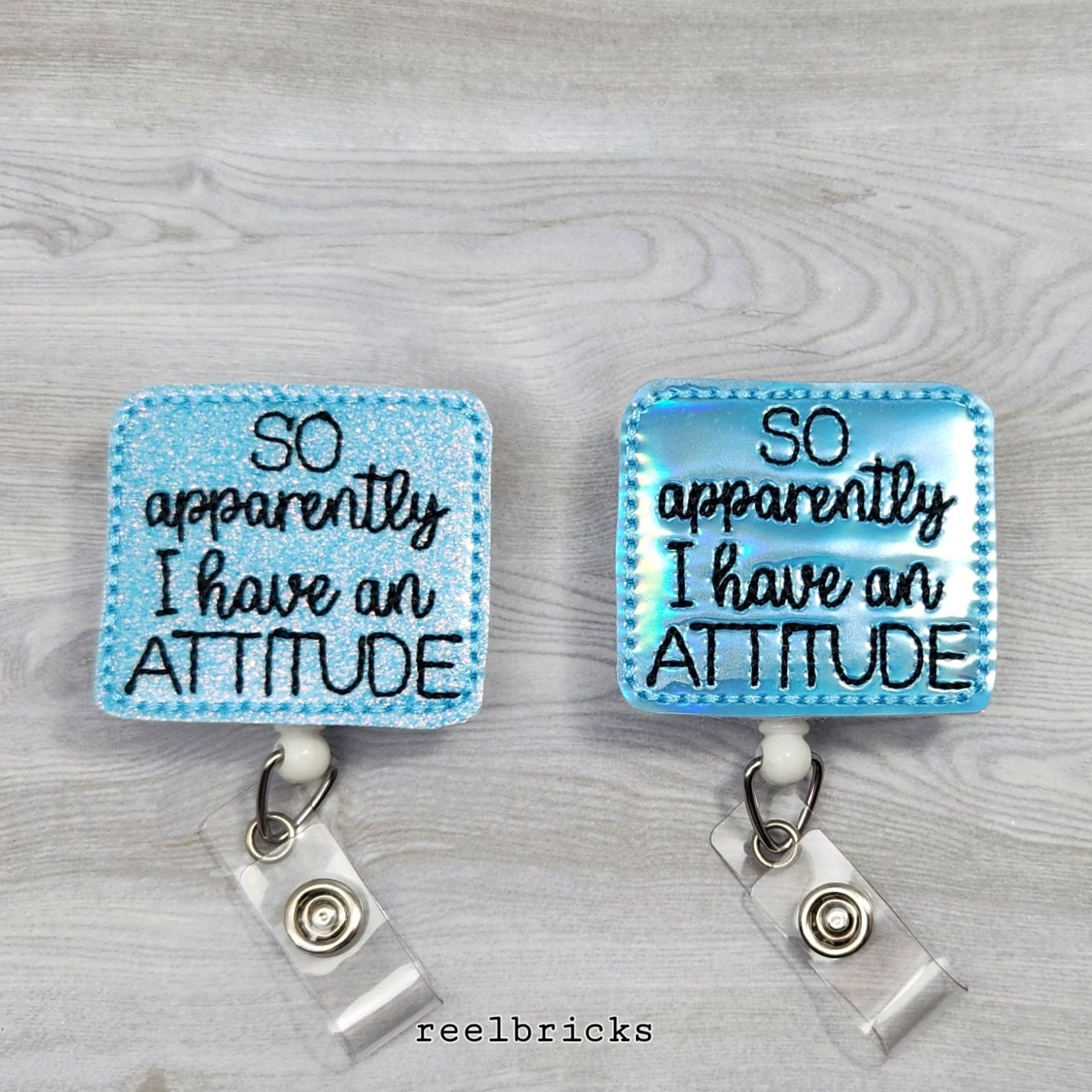 So Apparently I Have an Attitude Glitter Feltie Nurse Badge Reel  INTERCHANGEABLE Student Nurse Doctor Retractable Xray Tech Badge Clip -   Finland