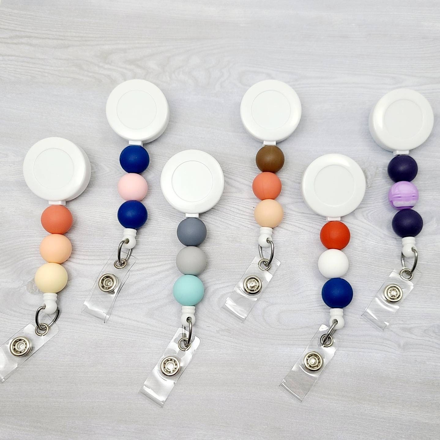 PERSONALIZED Silicone Beaded Badge Reel Decorative Colorful Etsy