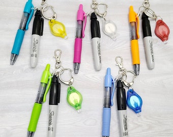 Badge Reel Accessories, Mini Pen, Keychain, Mini Marker, Mini Light, Mini Marker, Nurse Doctor Badge Reel- Colorful Badge Nurse Badge- RN