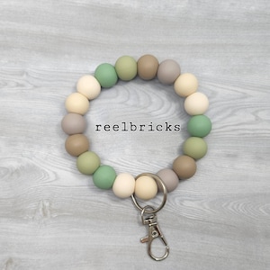 ANNABELLE Silicone Beaded Wristlet - Bangle Keychain - Key Ring Bracelet - Minimalist Jewelry- Lobster Clasp - Gift for Her - Teacher