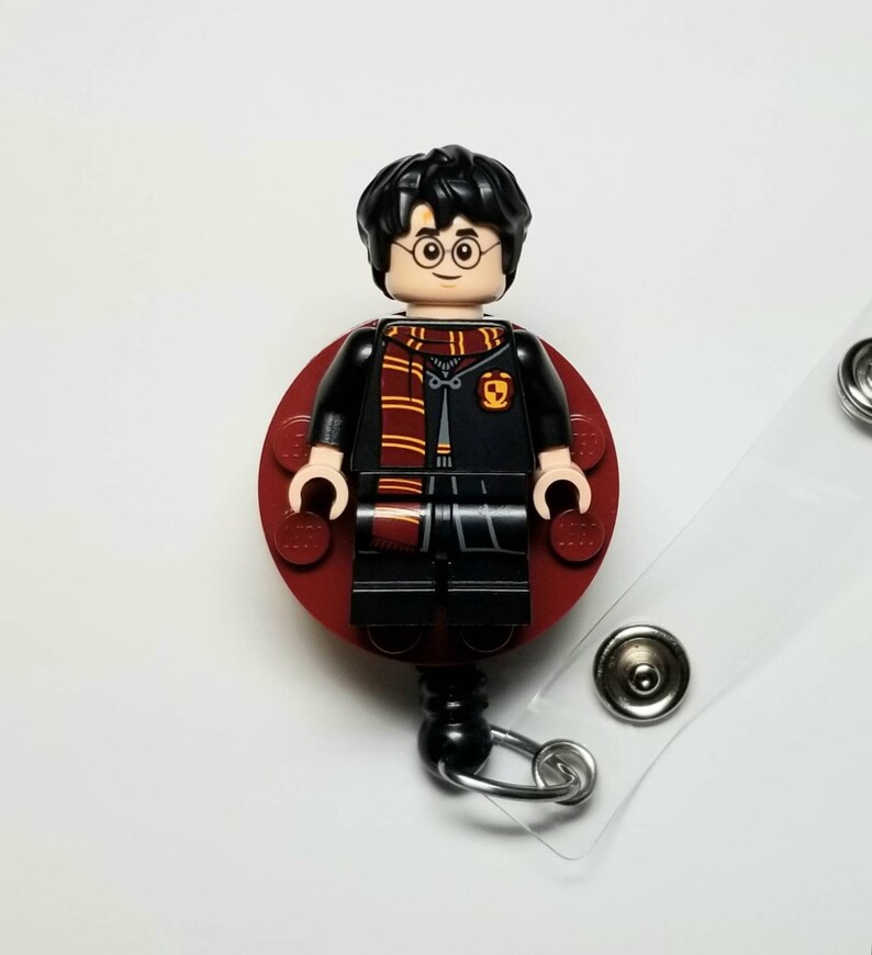 Doctor Boy Wizard Retractable Badge Reel made with brick pieces and figure Nurse ID Holder -Wizard School Pediatric Badge Clip Teacher