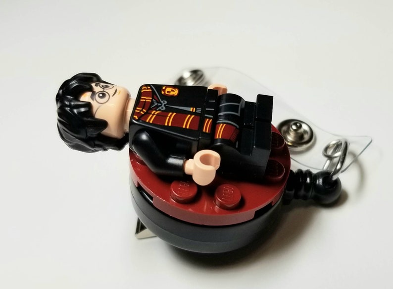 Doctor Boy Wizard Retractable Badge Reel made with brick pieces and figure Nurse ID Holder -Wizard School Pediatric Badge Clip Teacher