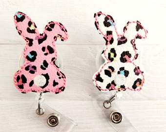 Easter Bunny Feltie  - Nurse Badge Reel - Xray Badge Clip - INTERCHANGEABLE - Retractable ID Holder - Pediatric- Teacher Lanyard Gift- Cute