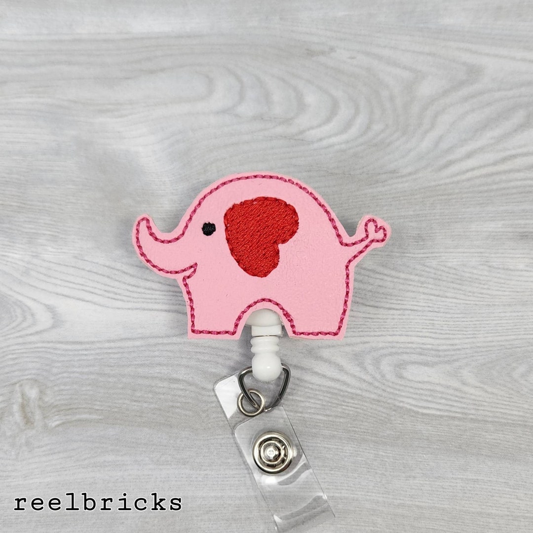 Pink Baby Elephant Glitter Feltie Badge Reel INTERCHANGEABLE Etsy