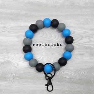 HALLIE Silicone Beaded Wristlet - Bangle Keychain - Key Ring Bracelet - Minimalist Jewelry- Lobster Clasp - Gift for Her - Teacher