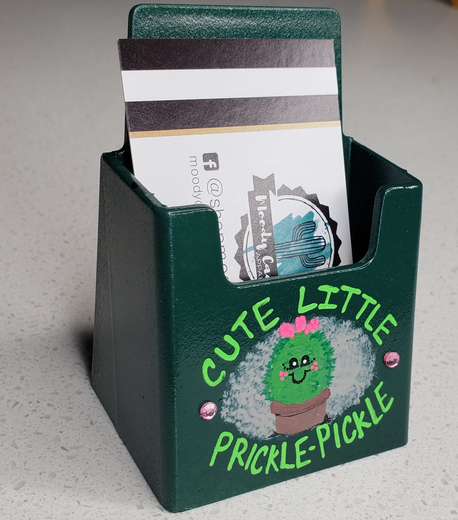 Desktop Business Card Holder Premium Business Card Display Etsy