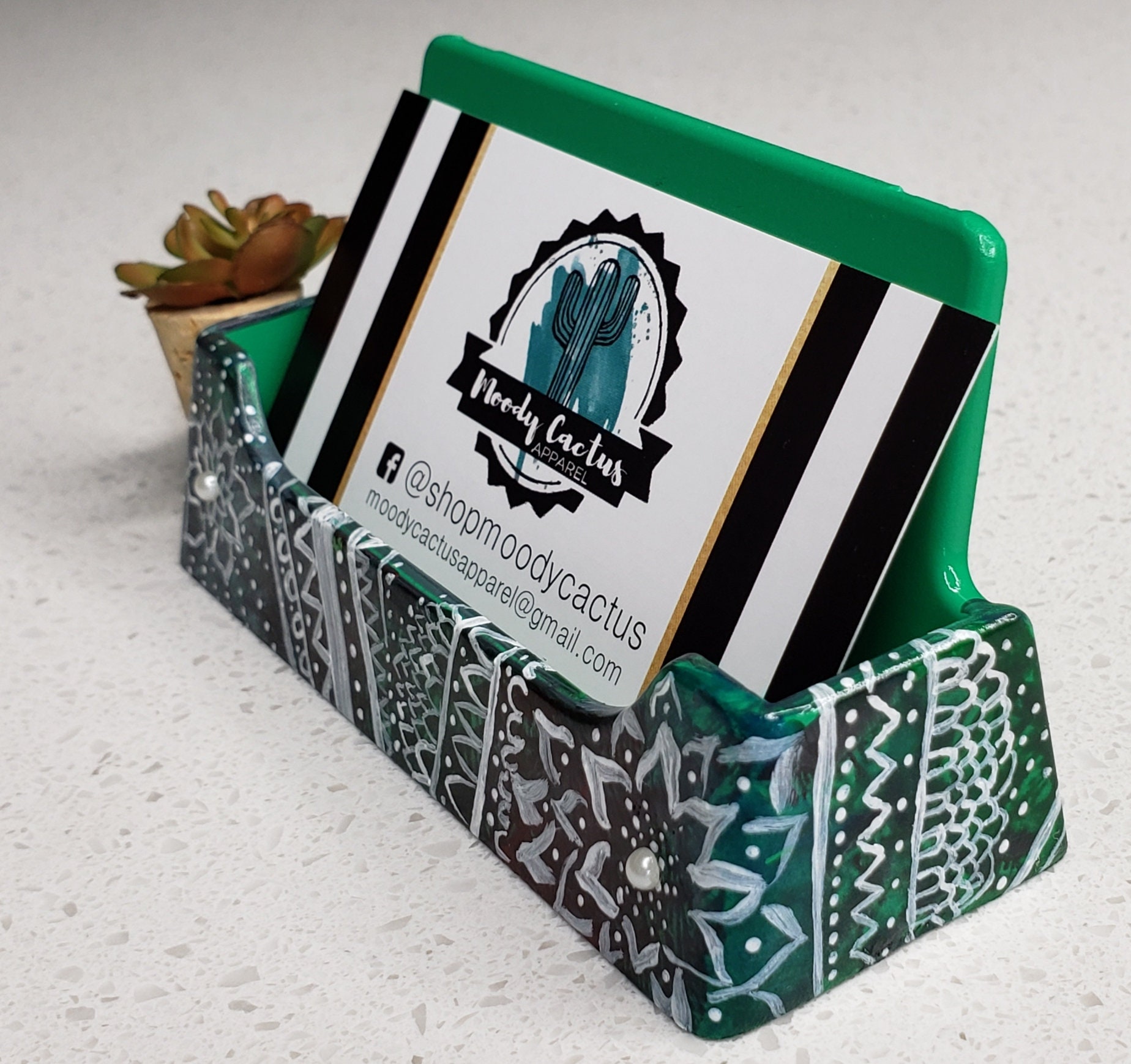 Desktop Business Card Holder Premium Business Card Display Etsy