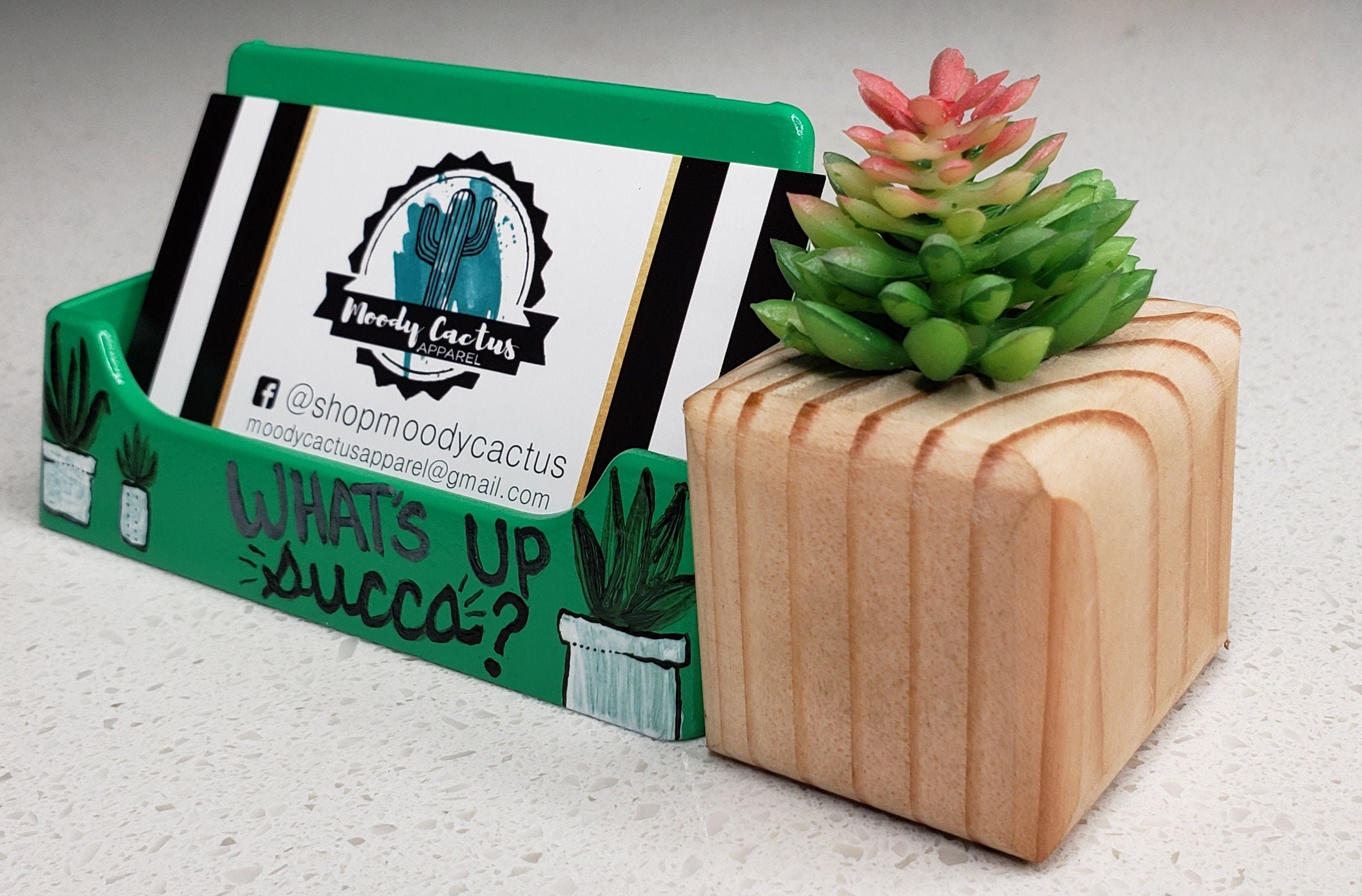 Desktop Business Card Holder Premium Business Card Display Etsy