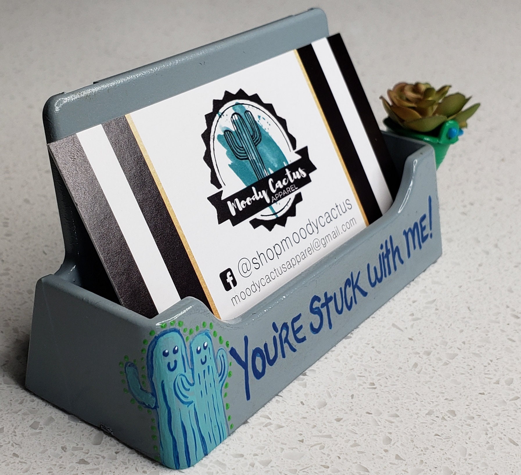 Desktop Business Card Holder Premium Business Card Display Etsy