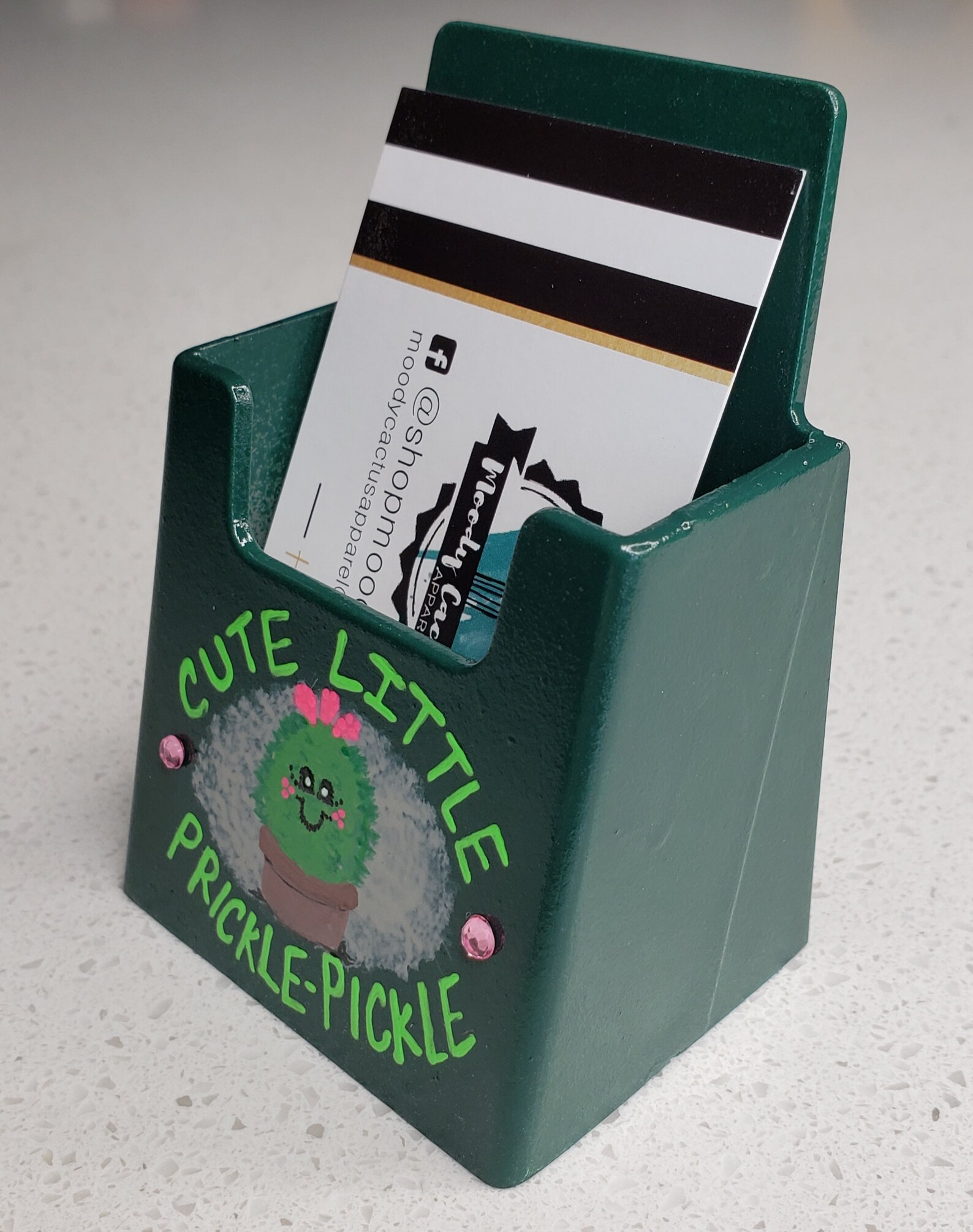 Desktop Business Card Holder Premium Business Card Display Etsy