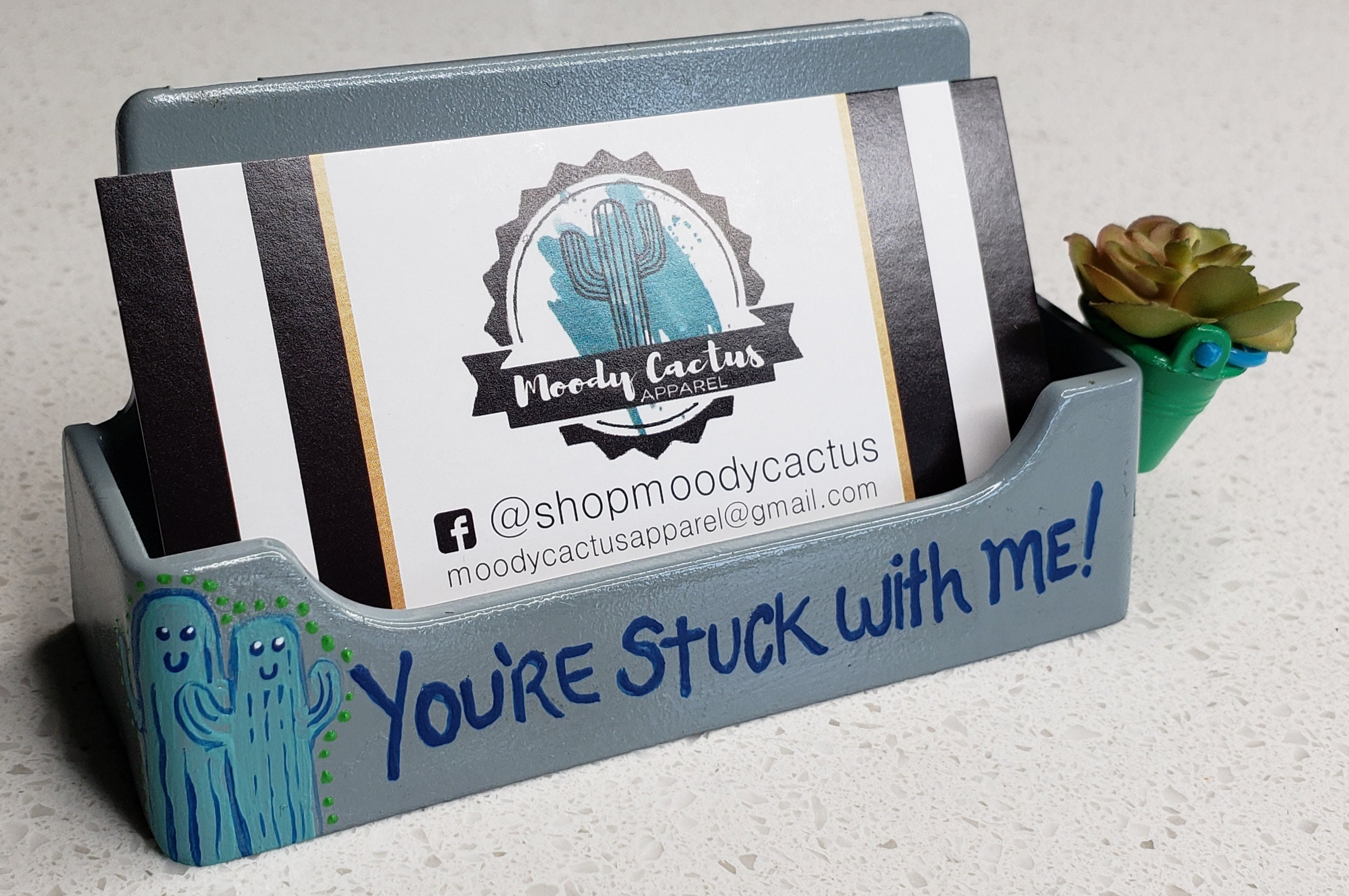 Desktop Business Card Holder Premium Business Card Display Etsy