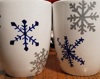 Snowflake Mug Set - Hand Painted