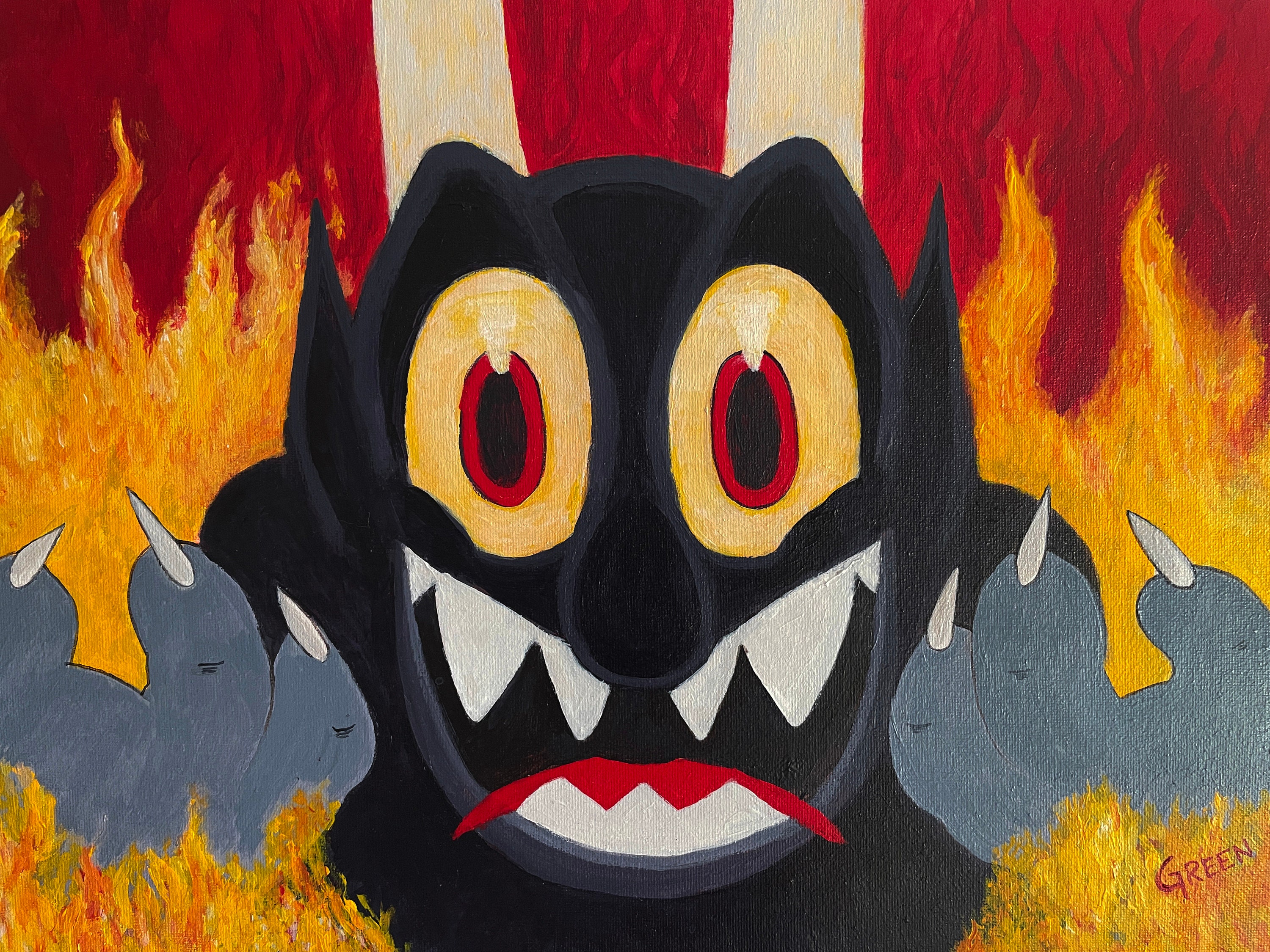 CUPHEAD Devil - Original Art - Acrylic Painting - Etsy
