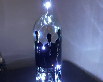 Handcrafted Themed Peaky Blinders Bottle Lamp