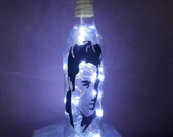 Handcrafted Themed Elvis LED Bottle Lamp